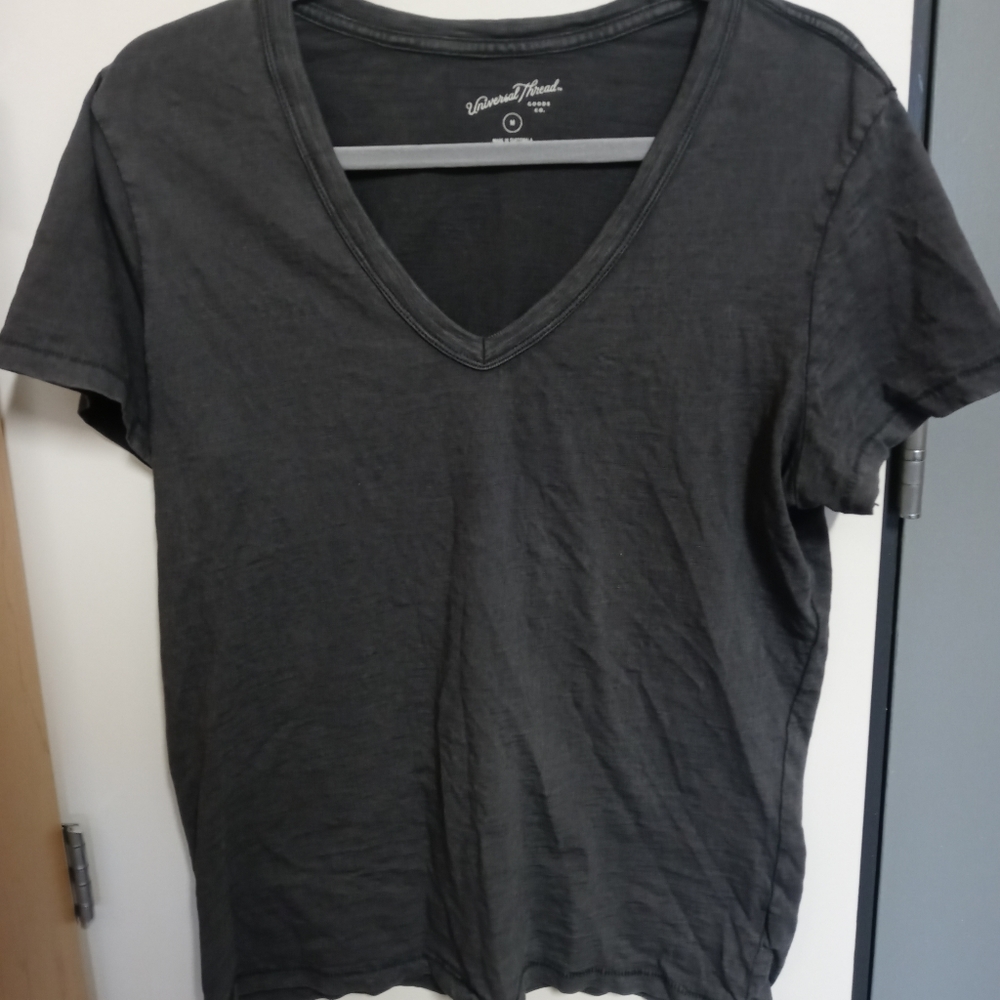 Gray V-Neck Womens Shirt